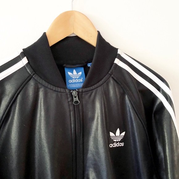 Adidas Shiny Black Track Jacket - Picture 4 of 6